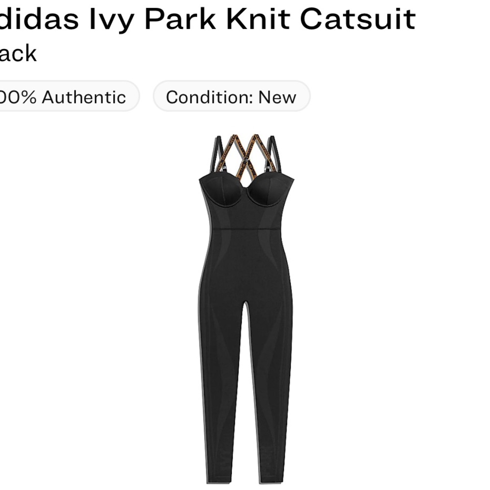 Ivy Park x Adidas Black Catsuit XL